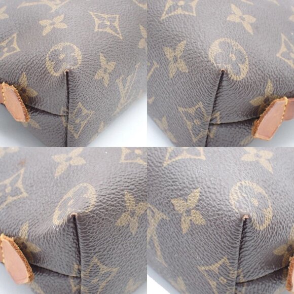 LOUIS VUITTON Pochette Cosmetic Pouch Monogram Leather Brown BN M47515 02AA002 - Picture 7 of 14